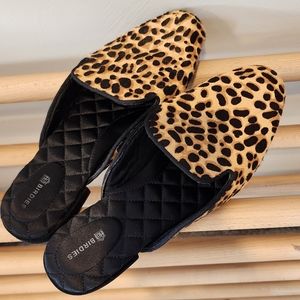 Birdies Phoebe Cheeta Quilted Mules Women's Size 9.5